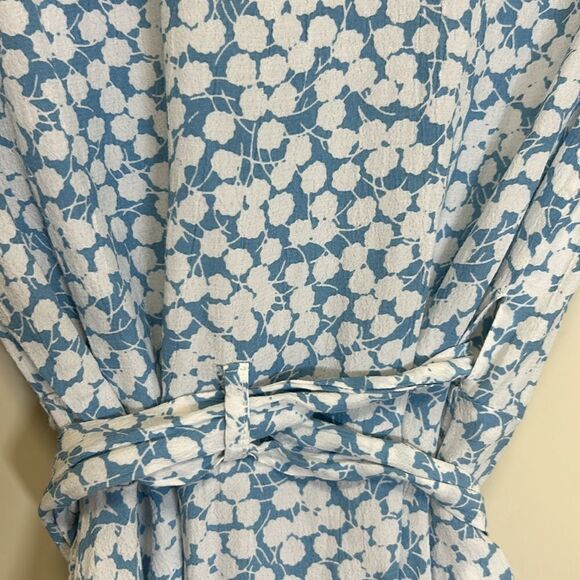 Faithfull The Brand, Women’s Wrap Top, “Zalia” Floral in 'Riviera Blue' - Small - Picture 14 of 17